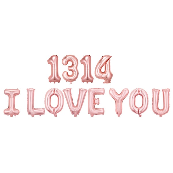 16 tuuman I LOVE YOU -sarja alumiinifoliopallo Ystävänpäivän koristelu Häät Rose Gold ILOVEYOU1314