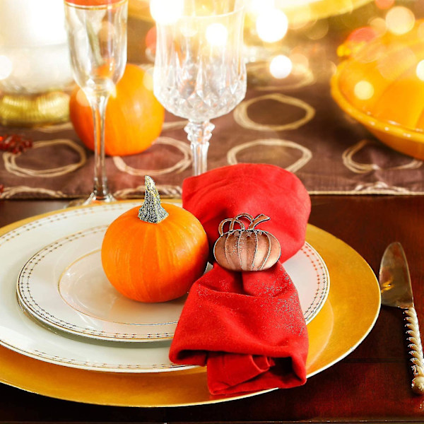 Servettringar för Thanksgiving Pumpa Servettringshållare Höst Servettringshållare Pumpa Middagsbord Servettringar För Thanksgiving, Middagsbjudningar, Bröllop,