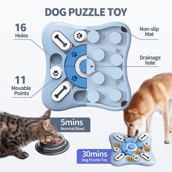 Hundpusselleksaker för stora medelstora små hundar, interaktiva hundleksaker för Iq-träning och mental stimulering