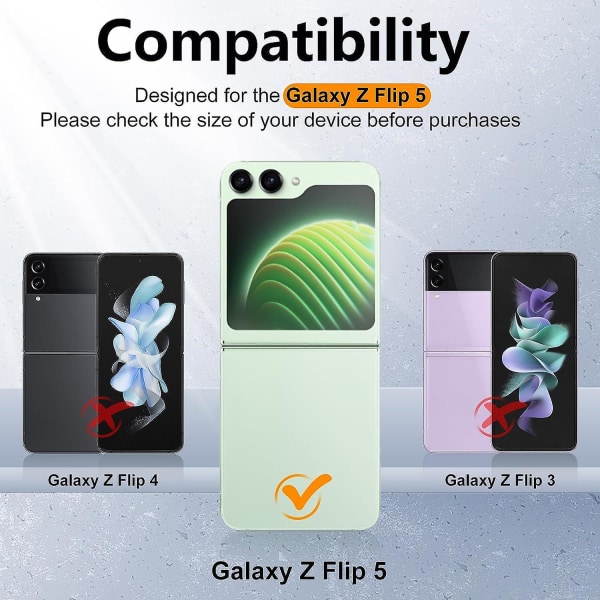 Z Flip 5 etui, slankt og let stødsikkert etui Kompatibel Samsung Galaxy Z Flip 5 med hængselbeskyttelse Black For Galaxy Z Flip 5