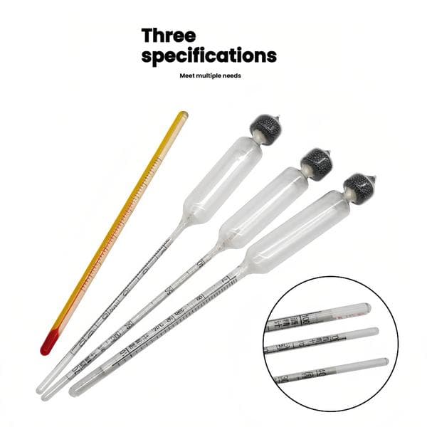 4-pack Alcohol Hydrometer 0-100 Proof Accurate Alcohol Tester with Conversion Chart Thermometer Suitable for Wine and Distilled Spirits