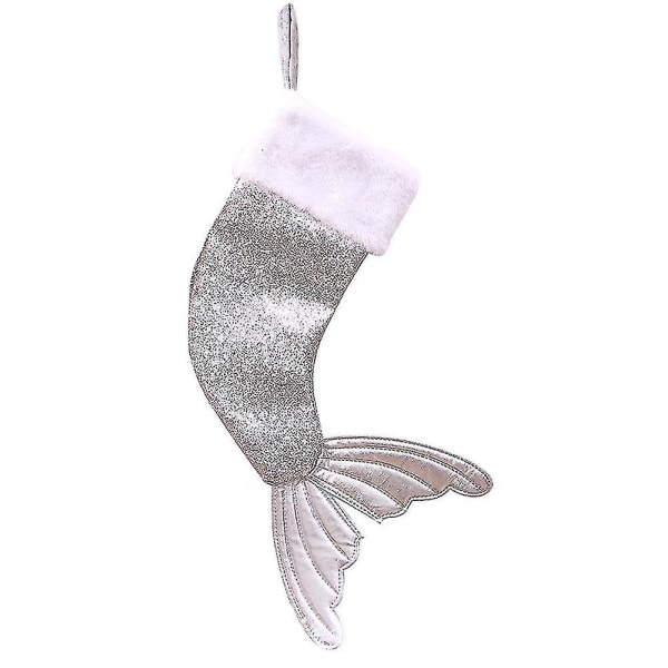 1 stk Sequin Fishtail Jule Strømpe Dekorasjon Gaveposer   Yi