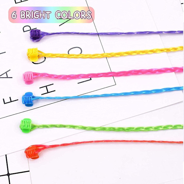 24-pack barn extensions med spänne, neon flätor