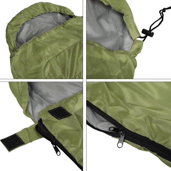 1 st Sovsäckar för vuxna, enkel kuvertsovsäck för vuxna för 3 säsonger, lätt campingvandring Green