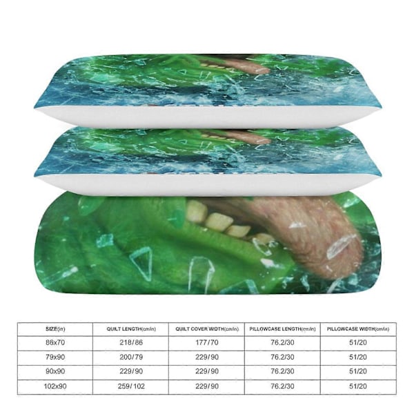 x332 Haamujengi Peitto Mikrokuitu Vuodevaatesetti 3D-painettu Kevyt 3-osainen Peittosetti, 1 Peitto ja 2 Tyynyliinaa Lapsille Pojille 135x200cm 53x78in
