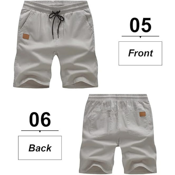 Herr Casual Shorts Bomull Dragsko Sommar Strand Stretch Twill Chino Korta Byxor XL Gray