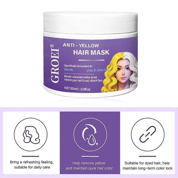 Lilla hårmaske, dybdevirkende keratin-hårmaske, tilføjer glans, toner, lys U9L9 purple 100ml