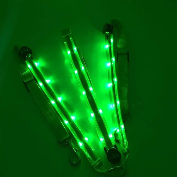 Hevosen valjaat, Led-rintaremmillä varustetut hevosvaljaat, säädettävät, USB-ladattavat, vedenpitävät Green