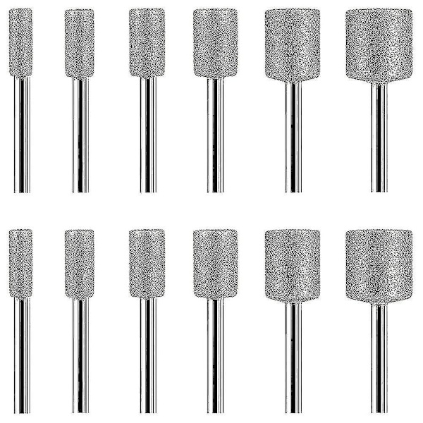 12 stk. diamantborbits kompatibel med sten, klipper, keramik og Dremel roterende værktøjer