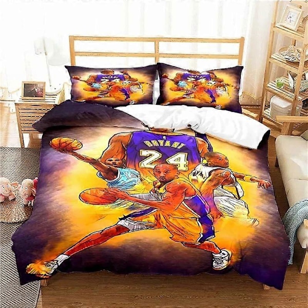 v125 Sängkläder Amerikansk Basketstjärna Nej. Bäddset, Påslakan Bäddset Täcke Örngott, King Queen Twin Storlek Pojkar Flickor Vuxna 3-Delars Be 135x200cm 53x78in