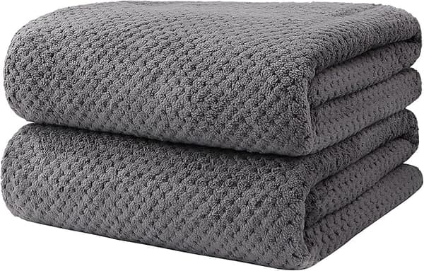 Badehåndklæde 2-delt sæt Mikrofiber ultrablødt absorberende badehåndklæde