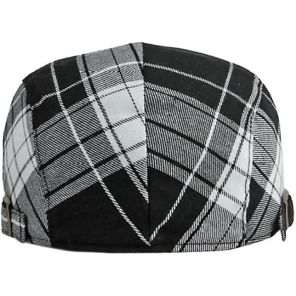 Färgglad Rutig Justerbar Newsboy Cap - Yz30109