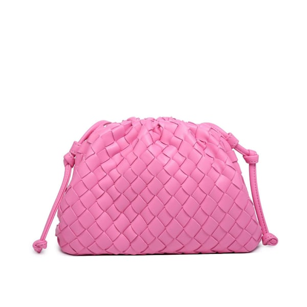 Molnrygsæk 2024 ny stil taske dame ko læder krøllet dumpling taske dame håndtaske skuldertaske MJ51 Rosarød Rosarød Rosarød Rose Red Rose Red 22*9*14cm
