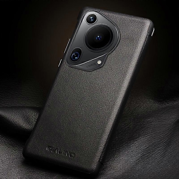 Etui med vindu for Huawei Pura 70 Ultra, ekte kvegsskinn, tynn, flip-design