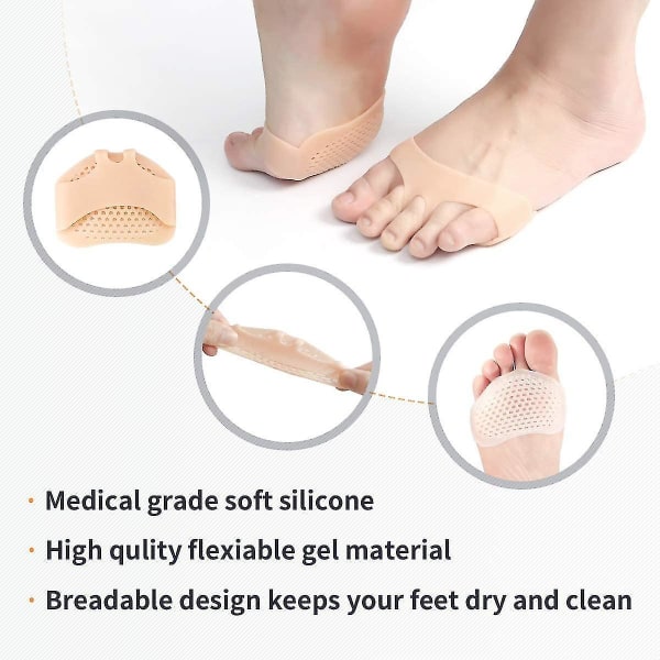 Fodpuder til mænd og kvinder, bløde åndbare silikone-fodpuder, gel-fodpuder