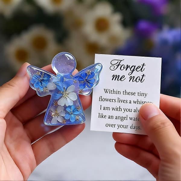 Forglemmigej Tørret Blomster Engel Mindegave White/3pcs 3pcs