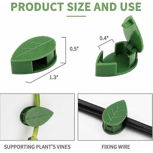 100 stk. stænkplade vægtilbehør klatreplante vægmonteringsklips, bladform selvklæbende vægklips til vægklatreplanter