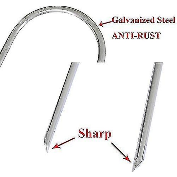 Trampolineplugger Heavy Duty Teltplugger, Galvaniserte U-ankre, 8 stk