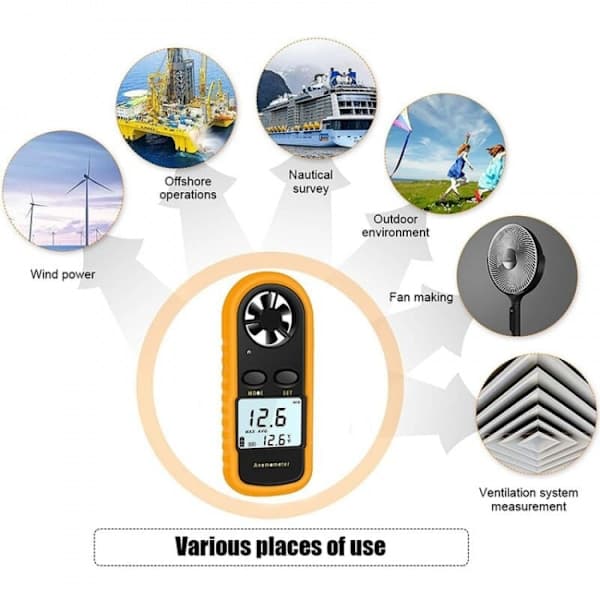 Bærbar anemometer digital anemometer med høj præcision (±5%) af