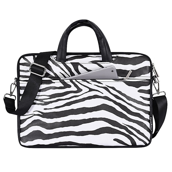CANVASARTISAN G33-C23 14\" Bærbar Zebra Mønster Skulderveske Notebook Datamaskinveske Erme