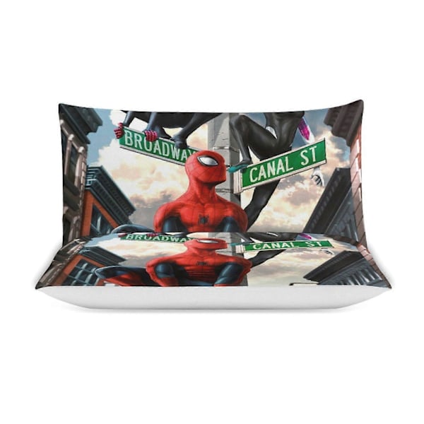 v236 Spider-Man 3-delat Bäddset för Enkelsäng - Inkluderar 1 Enkelt Täcke och 2 Örngott - Färgbeständig Mikrofiber - Spider io236 200x200cm 78x78in