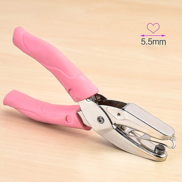 1/4 Inch Small Paper Punchers Mini Tiny Heart Shaped Hole Paper Punch Puncher With Pink Soft Ha