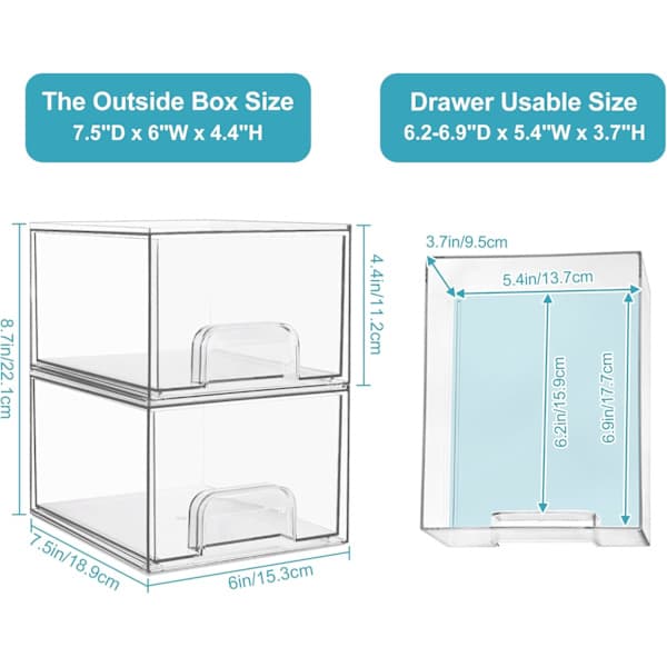 Stackable Storage Bins, Acrylic Bathroom Organizers, Pantry, Home Organization & Storage