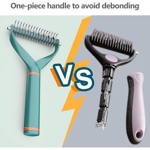 Grooming Tool Dobbeltsidet Undercoat Rake til Hunde, Kamme Børste