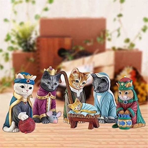 Katt-Julkrubba Inomhus Katt-Julkrubba Katt-Juldekoration Söt Katt