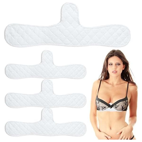 4 Pieces Cotton Bra Inserts, Bra Pads are Sweat-Absorbing, Reusable and Function as Sweat-Absorbing Pads.