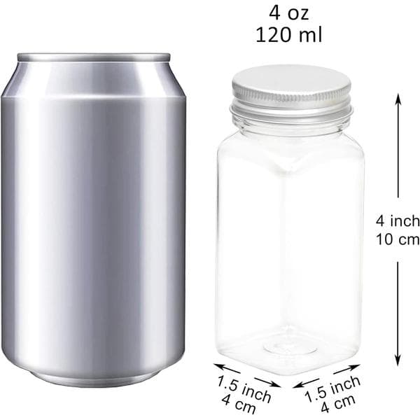 Spice Jars, Transparent Spice Containers, Square Spice Bottles