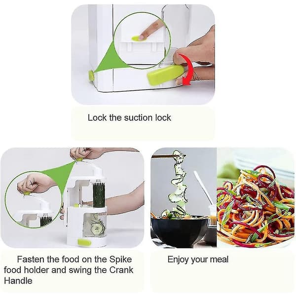 Spiralizer til grøntsager, grøntsagsslicer, courgette-spaghettimager, courgette-spiralizer, Zucchi