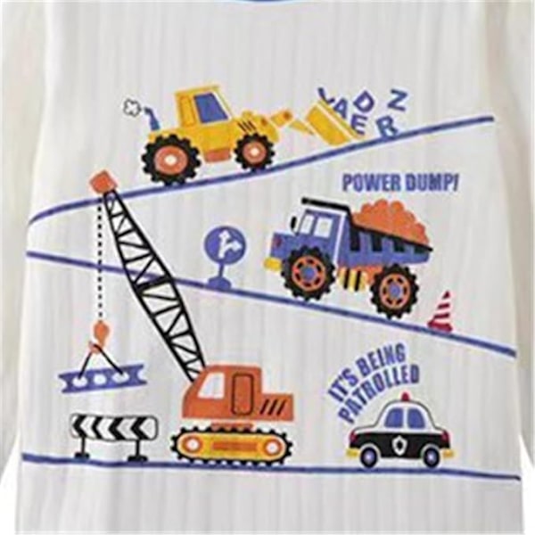 Barnepyjamas sett 100% bomull dinosaur nattøy lang pyjamas pjs sett småbarn størrelse UK 1-7 år 100 White