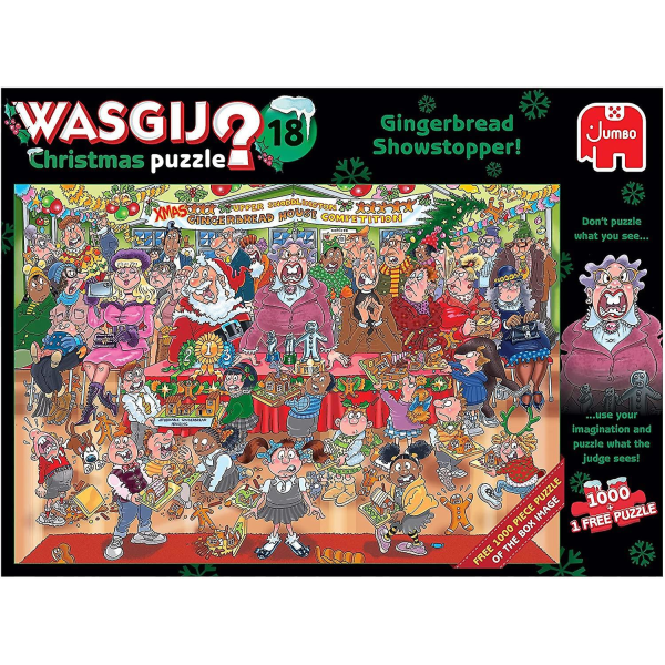 Wasgij Christmas 18 Gingerbread Showstopper -palapeli (2 x 1000 kpl) 1000 Pieces