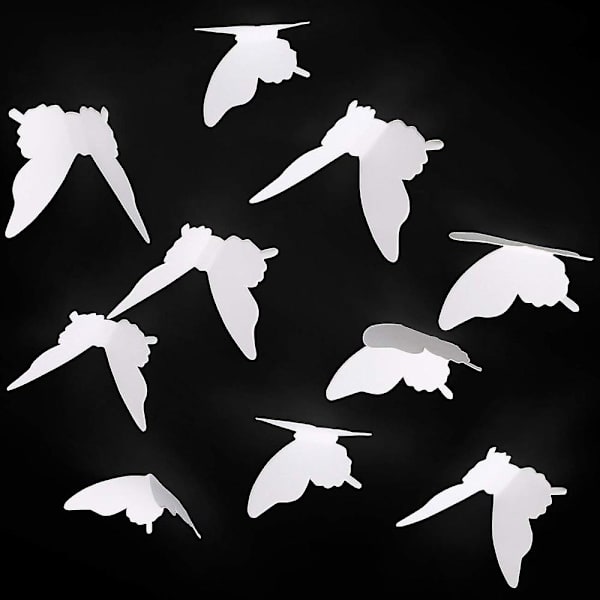 100 stk 3D Papir Hvite Sommerfugl Vegg Klistremerker, Flyttbare Sommerfugler Klistremerker For Hjem Rom Barnerom Jenter Soverom Diy Veggkunst