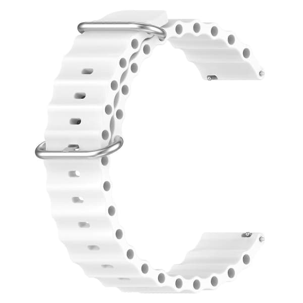 Til Amazfit Pop Pro 20 mm silikone urrem i Ocean Style ensfarvet White