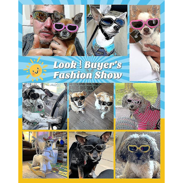 Solglasögon för hundar Uv skyddsglasögon, hundar vindtäta & anti-dimglasögon