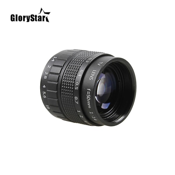 Glorystar 50mm F1.4 Cctv Tv Filmobjektiv+c-fäste+makroring för Pentax Q / Q10 / Q7 / Q-s1 C-pq