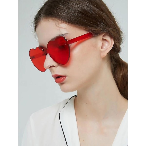 Nya hjärtformade solglasögon klar lins för kvinnor Fame Party Favor - Jxlgv Black