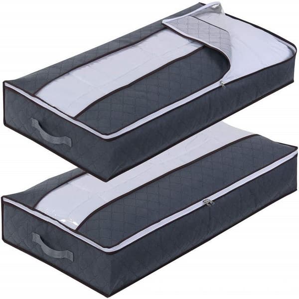 Under Bed Storage Bag, 2-pack, Large Foldable Non-Woven Fabric Storage Box, Storage Bags for Quilts, Blankets, Pillows, Toys