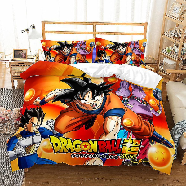 3D-tryckt Dragon Ball sängkläder set påslakan täcke örngott enkel dubbelsäng barn present US FULL 200x230cm