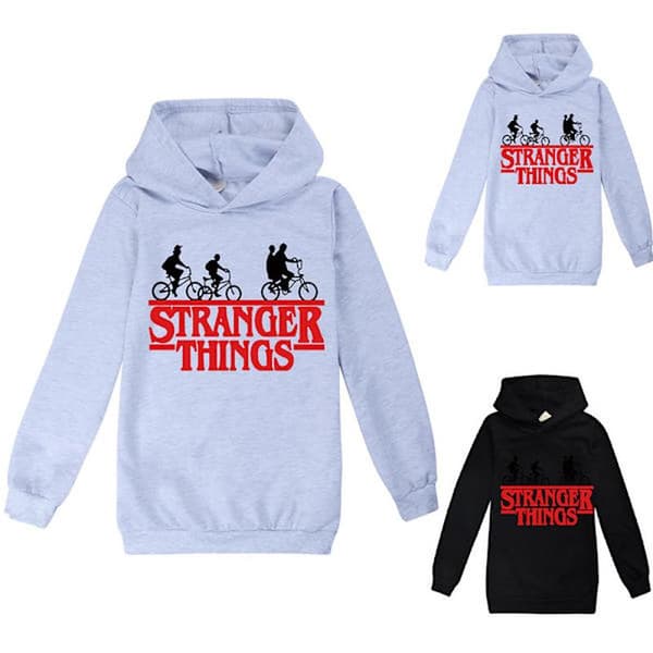 Stranger Things Hettegenser Genser Utendørs Grå 150cm for Gutter 150cm