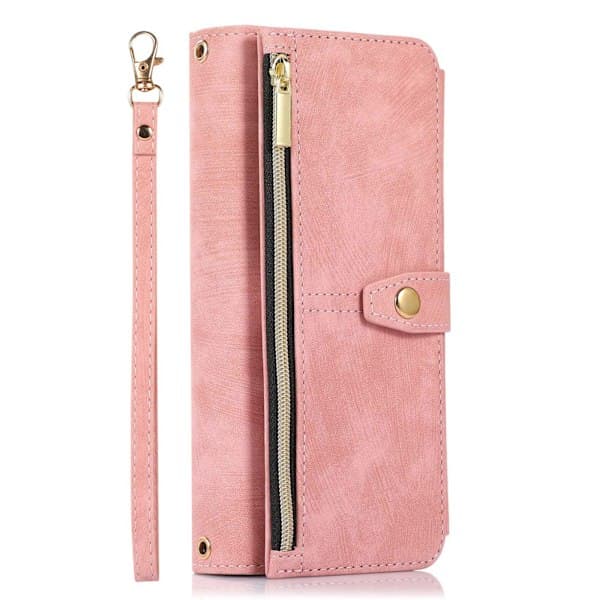 Samsung Galaxy S23 Etui, Lynlås Flip Læder Rosaguld