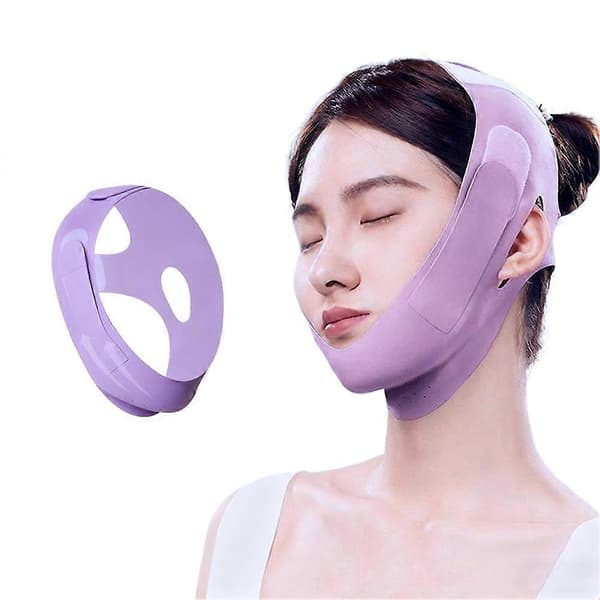 Återanvändbart V-format lyftande ansiktslyftningsbandage P6B7 purple 1pcs
