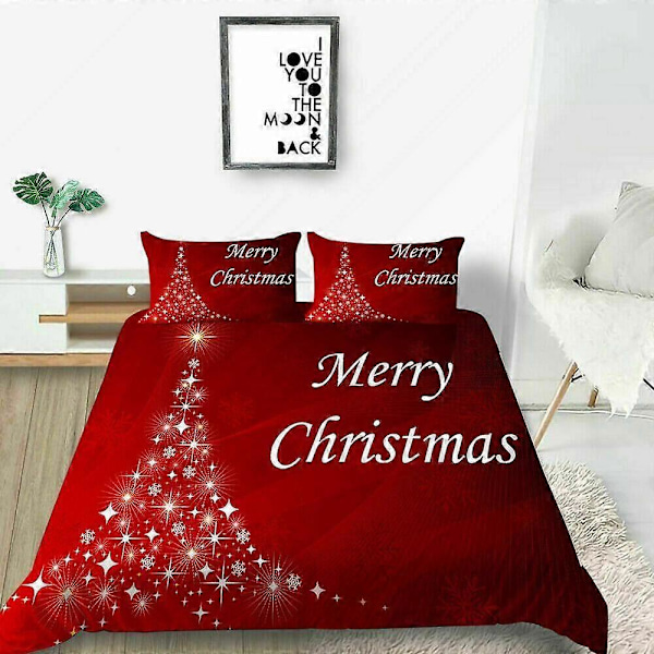 v4971 Påslakanset God Jul Rött Täcke Sängkläder Sänglinne Sänglakan IU4971 135x200cm 53x78in