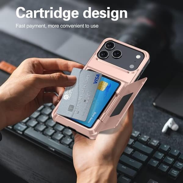 Wallet Case for iPhone 17 - Stylish Protective Case with Card Holder (Holds 5 Cards) - Grey iPhone 17 grey grey iPhone 17