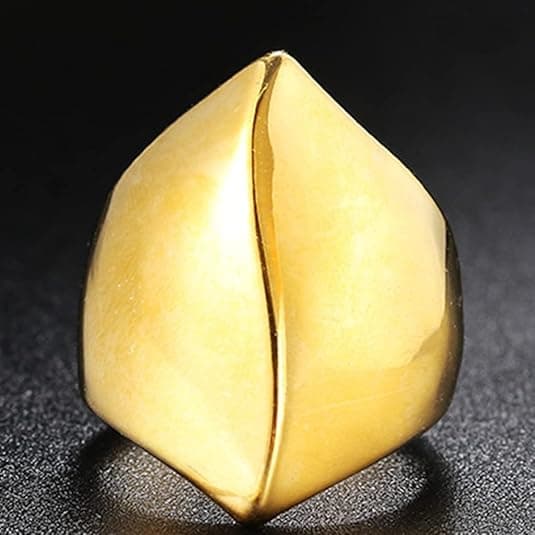 Rustfrit stål uregelmæssig form bjerg bakke pyramide form biker statement cocktail party ring