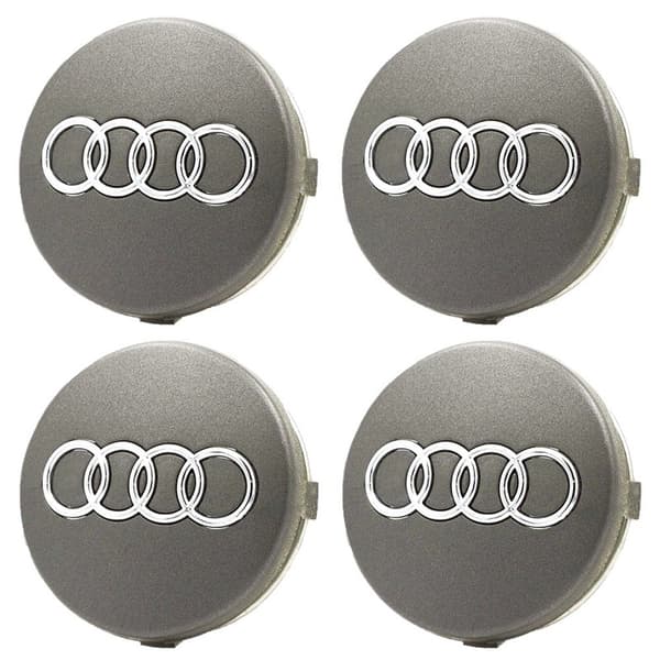 4-pak - Audi Centerkapsler / Hjulkapsel Emblem - B 74 74 Silver 68 mm