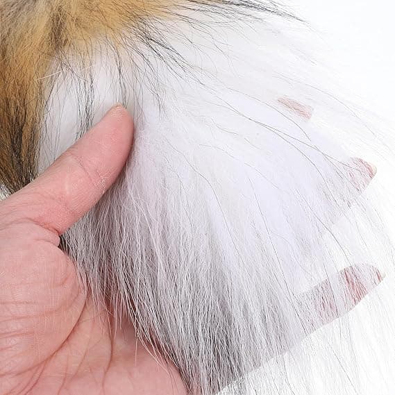 Sæt med 2 sorte kattehale nøgleringe, kaninpote nøgleringe til kvinder, fluffy hale nøgleringe, mulepose