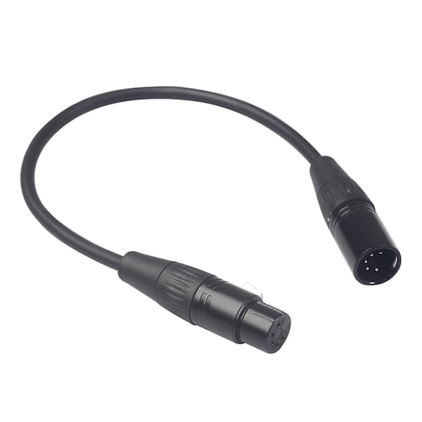 Black 5pin Xlr Male Plug To 5pin Xlr Female Audio Cable Adapter Xk1075 0.3m